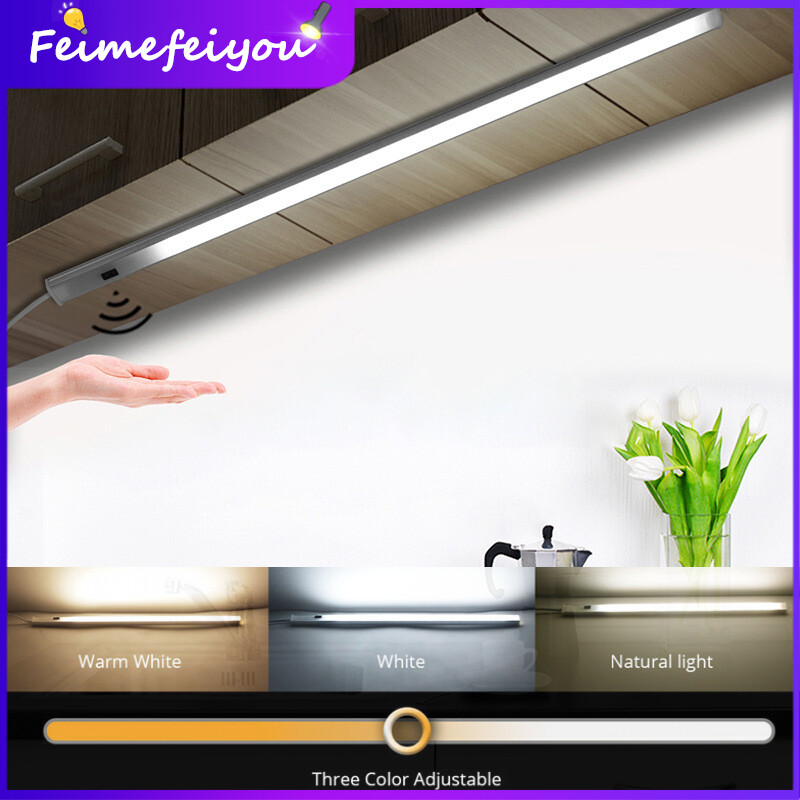 Led night lights cabinet light pir motion hand sweep sensor with usb plug 30/40/50cm for kitchen bedroom closet bedside night lamp