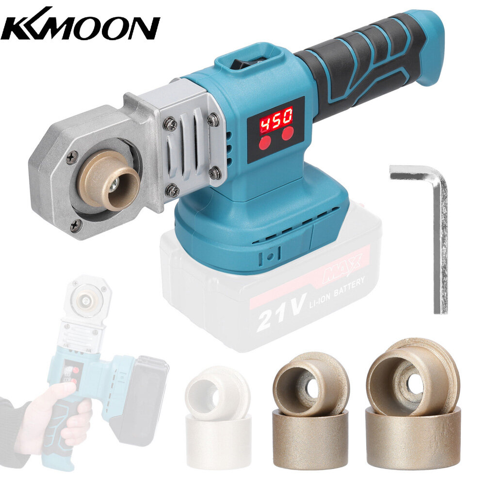 KKmoon Lithium Power Water Pipes Melting Device Household PPR Welding Machine with 20mm 25mm 30mm Replacement Heads Compatible with Makita Battery