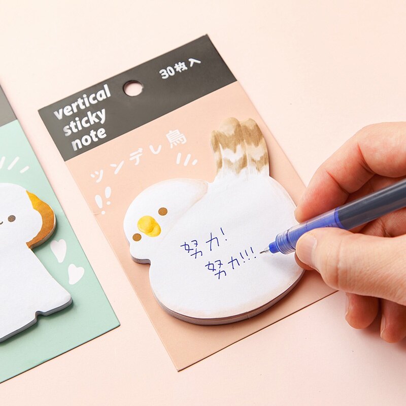 30 Sheets Cute Cartoon Pet Butt Shape Sticky Notes Student Tearable Memo Pad