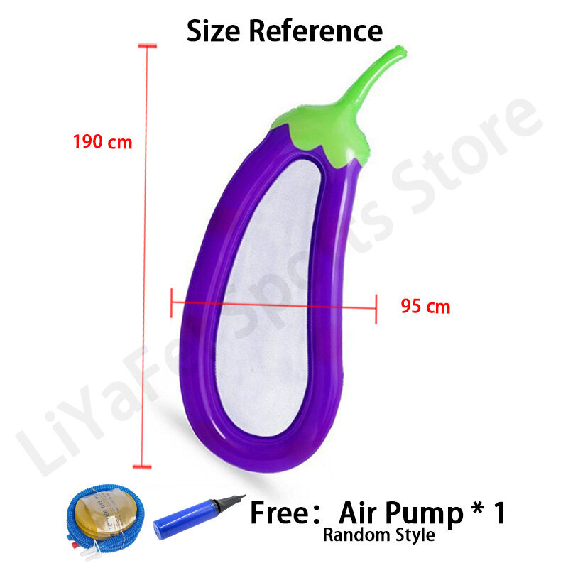 Inflatable Eggplant Floating Row Floating Water Air Mattress Bed Swimming Party Pool Floaties