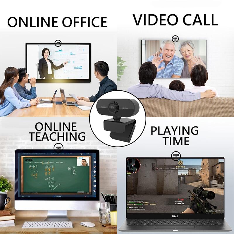 Webcam Full HD 1080P Mini Camera With Microphone USB Plug And Play Web Cam Video Call For PC MAC Laptop Desktop Gamer Webcast