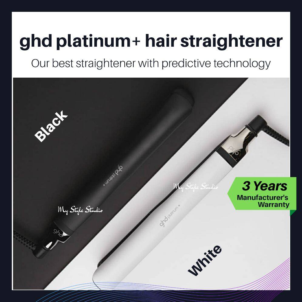 ghd platinum  black styler with 3 year warranty