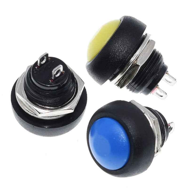 5PCS/10PCS Mini 12mm Waterproof Momentary ON/OFF Push Button Round Switch PBS-33B