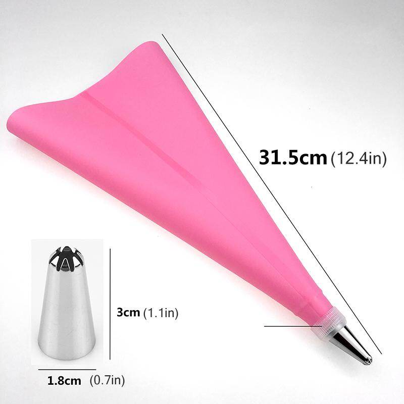16Pcs/Set Cake Decorating Tools 14 Stainless Steel Nozzle + Silicone Pastry Bag DIY Tips Set Kitchen Accessories Pastry Tools