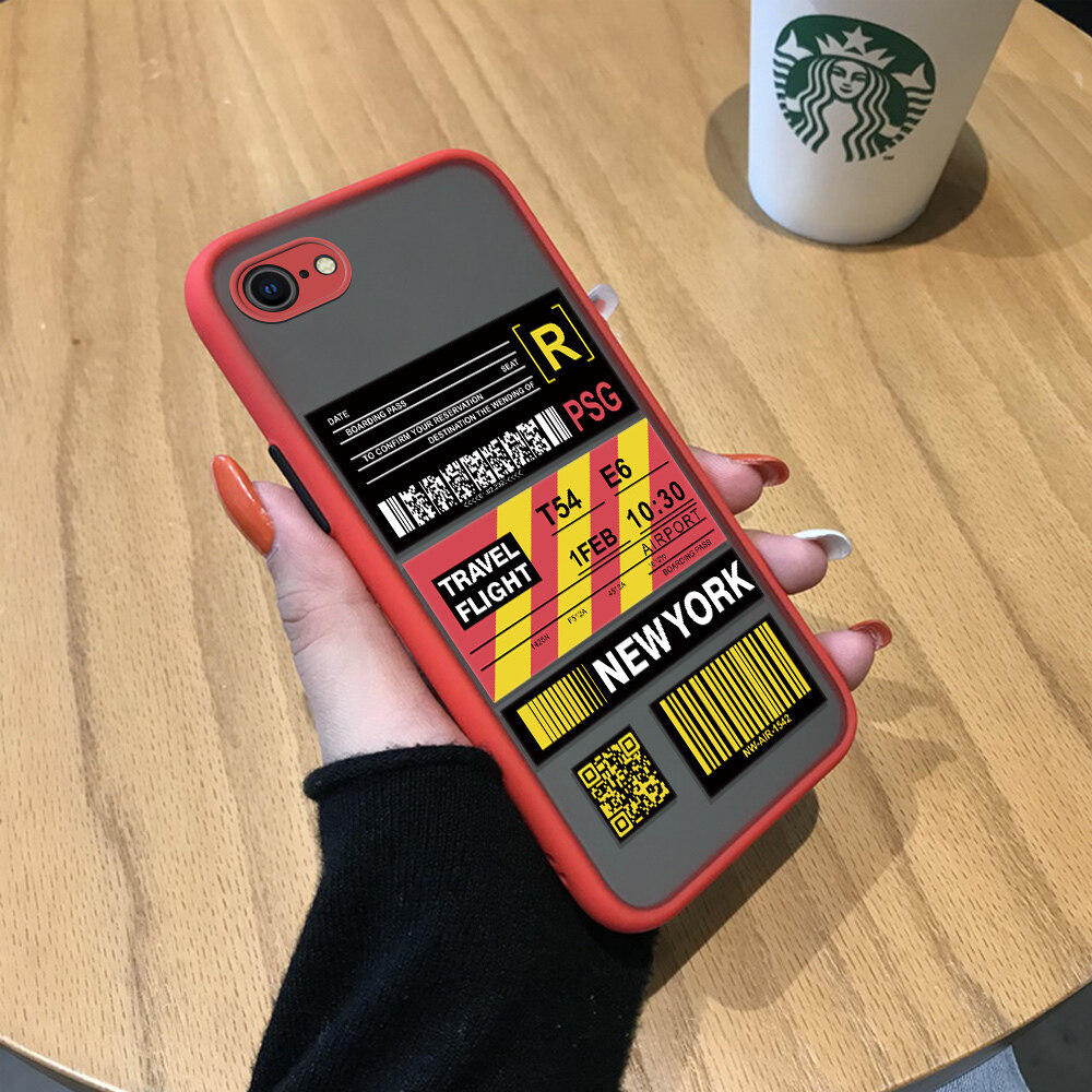Ốp lưng Hontinga Ốp lưng cho iPhone 16 Pro Max Plus 6 6S 7 8 Plus SE 2020 Ốp lưng cứng cho iPhone 6 + 6S + 7 + 8 Ốp lưng trong suốt mờ vé máy bay sáng tạo Ốp lưng bọc hoàn toàn Ốp điện thoại silicon mềm cạnh cho iPhone 6 + 6S + 7 + 8 +