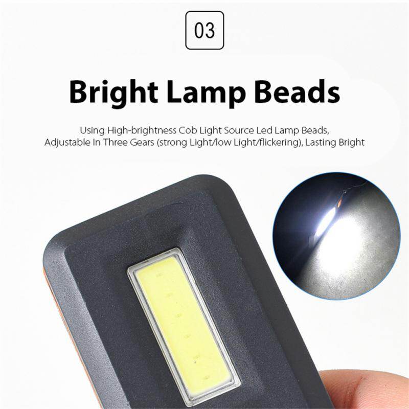 Đèn Pin Mini COB LED Móc Chìa Khóa Đèn Khẩn Cấp Cắm Trại Ngoài Trời Di Động Chạy Bằng Pin Với Ba Chế Độ