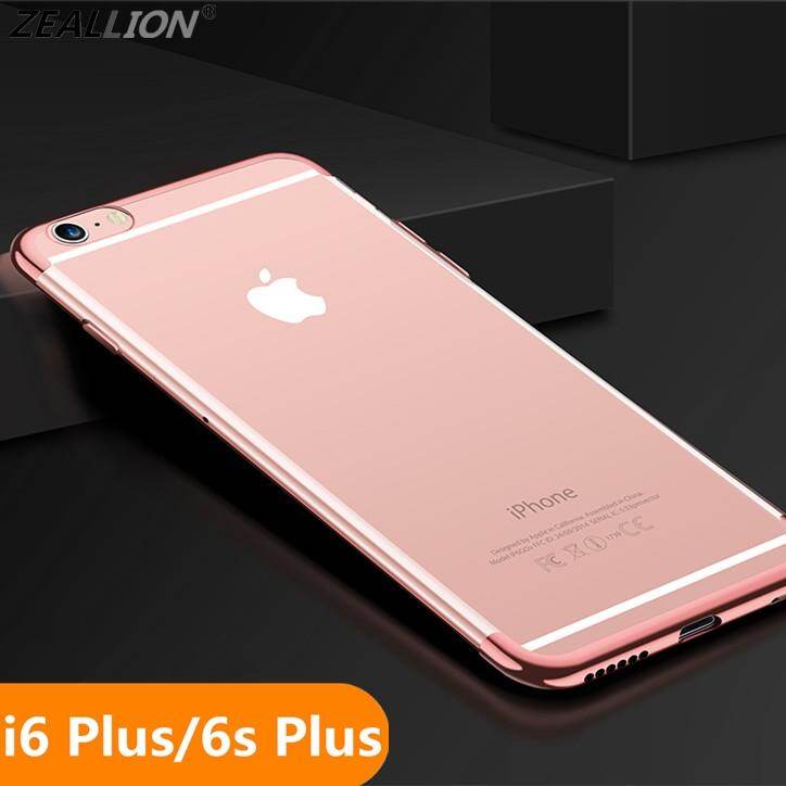 Zeallion For Apple iPhone 6 Plus/6s Plus 5.5  Plating Transparent Ultra Slim Soft TPU Clear Back Case Cover