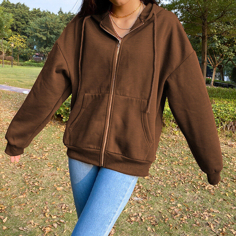 Zip hoodie brown Clearance