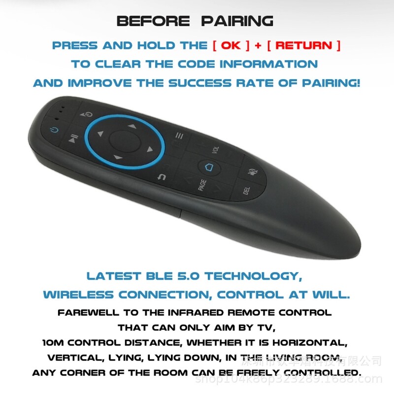 ✪【Yixin Elec】【New Arrival】 G10BTS Bluetooth-compatible Remote Control Wireless Air Mouse 6-Axis Gyroscope