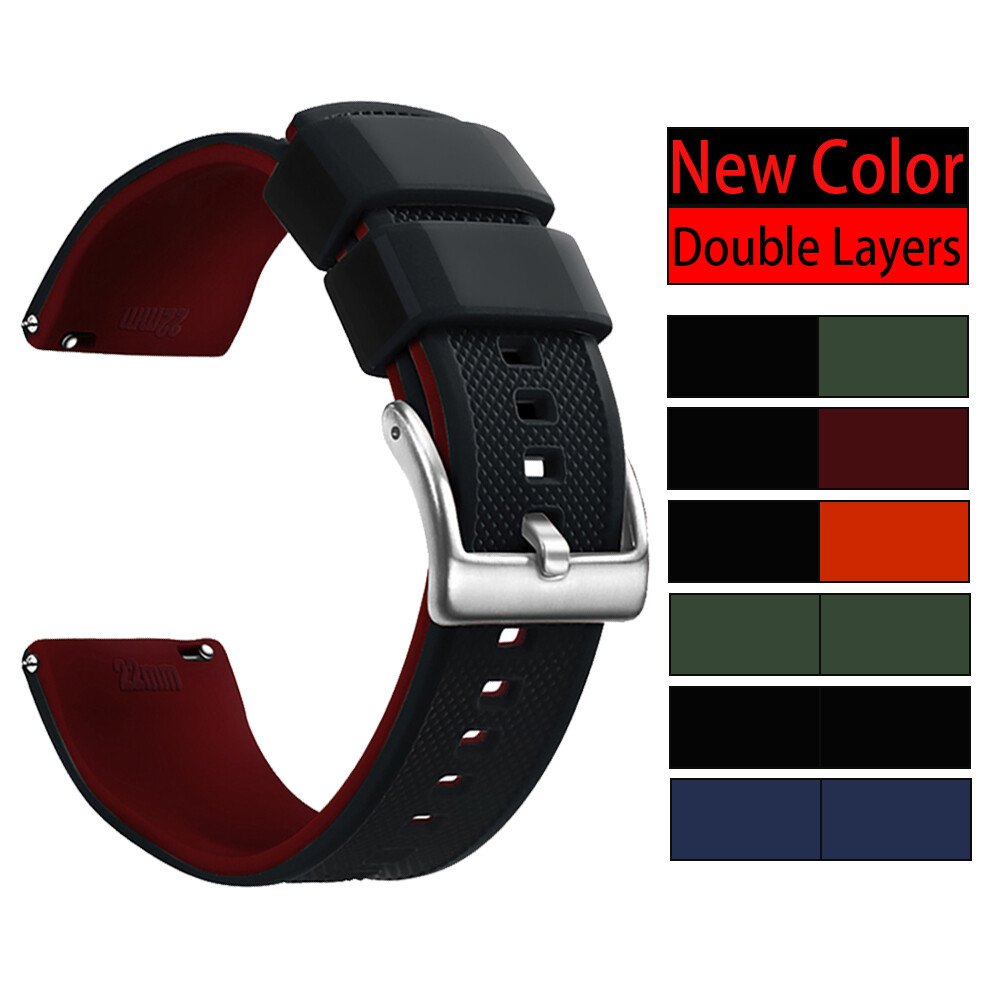 High Quality Silicone Watch Strap 20mm 22mm Quick Release Watch Band Waterproof Movement Replacement Rubber Strap Locking Function