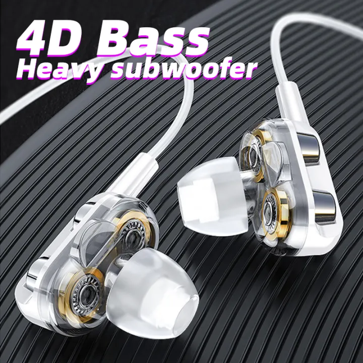 headset 4d bass double speaker stereo 3.5 mm wired headphone