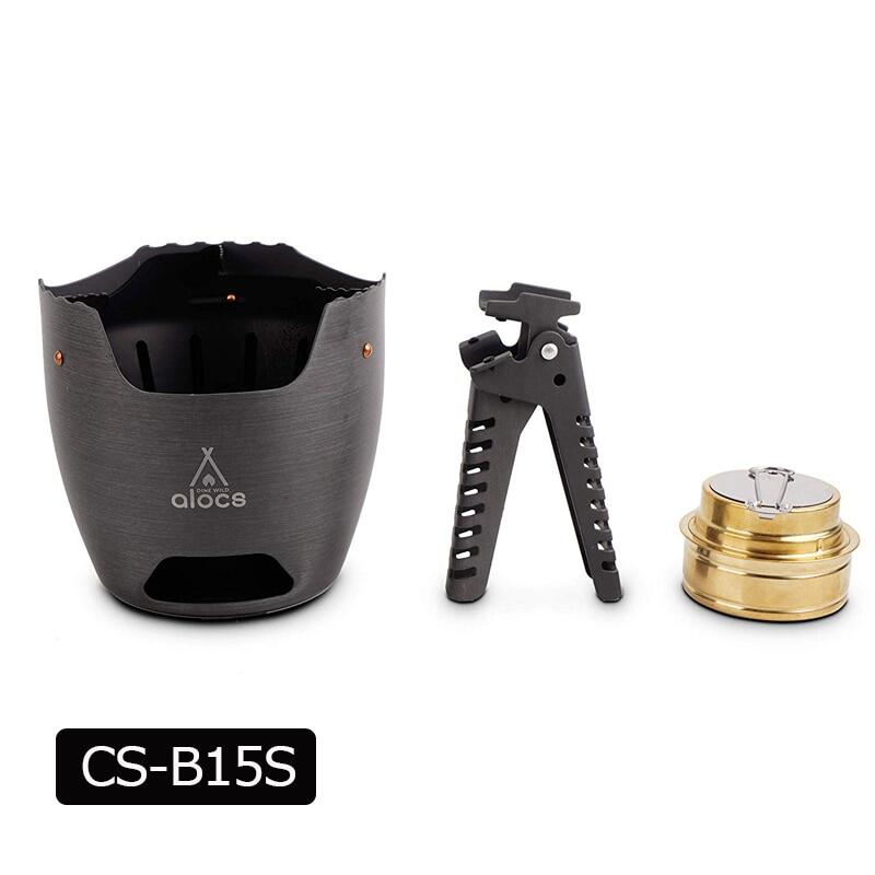 Alocs CS-B15S Camping Stove Wood Charcoal Stove Spirit Burner Compact Portable Backpacking Hiking Camping Furnace Picnic