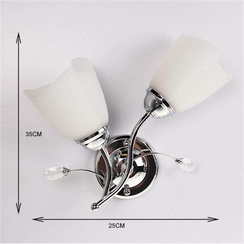 Top Bán Đơn/2 Đầu Tường Sconce Thép Mạ Crom Kính Hình Đèn Hành Lang Đèn