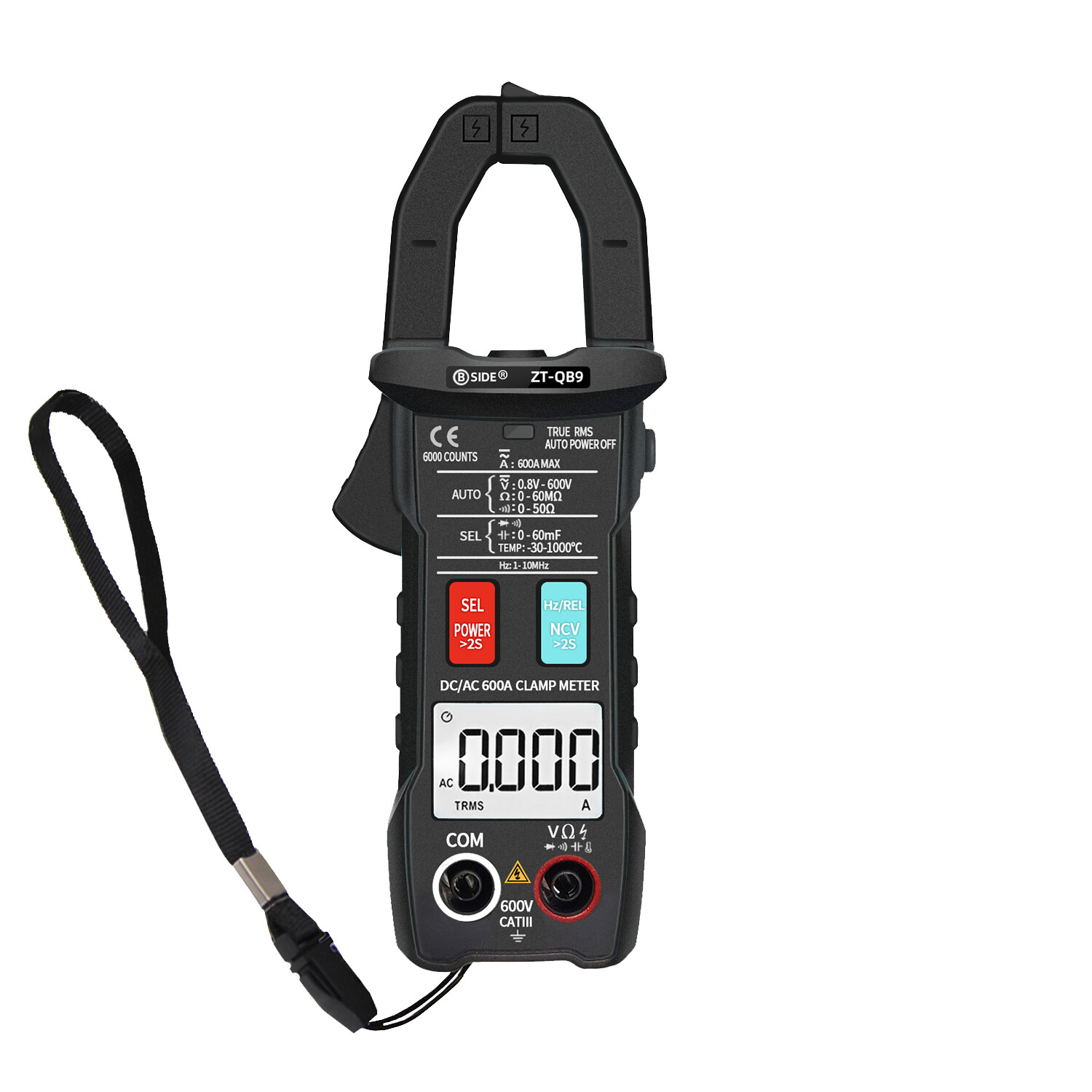 Meterk BSIDE 6000 Counts Digital Clamp Meter True RMS Multimeter Ammeter AC DC Voltage Current Meter NCV Test Universal Meter Tester Current -30~1000°C Resistance Capacitance Frequency Diode