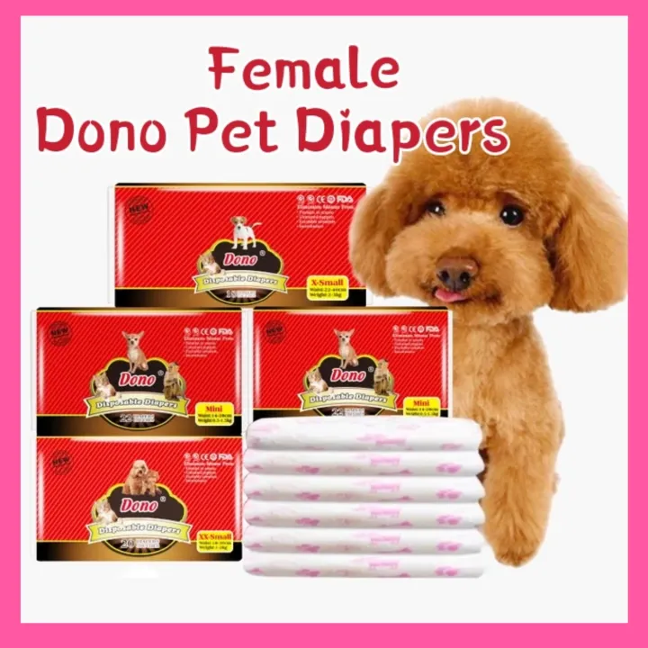 Ready Stock Dono Female Pet Disposable Diapers Wee Pee Pad Cat Dog Rabbit Xs S M L Lazada