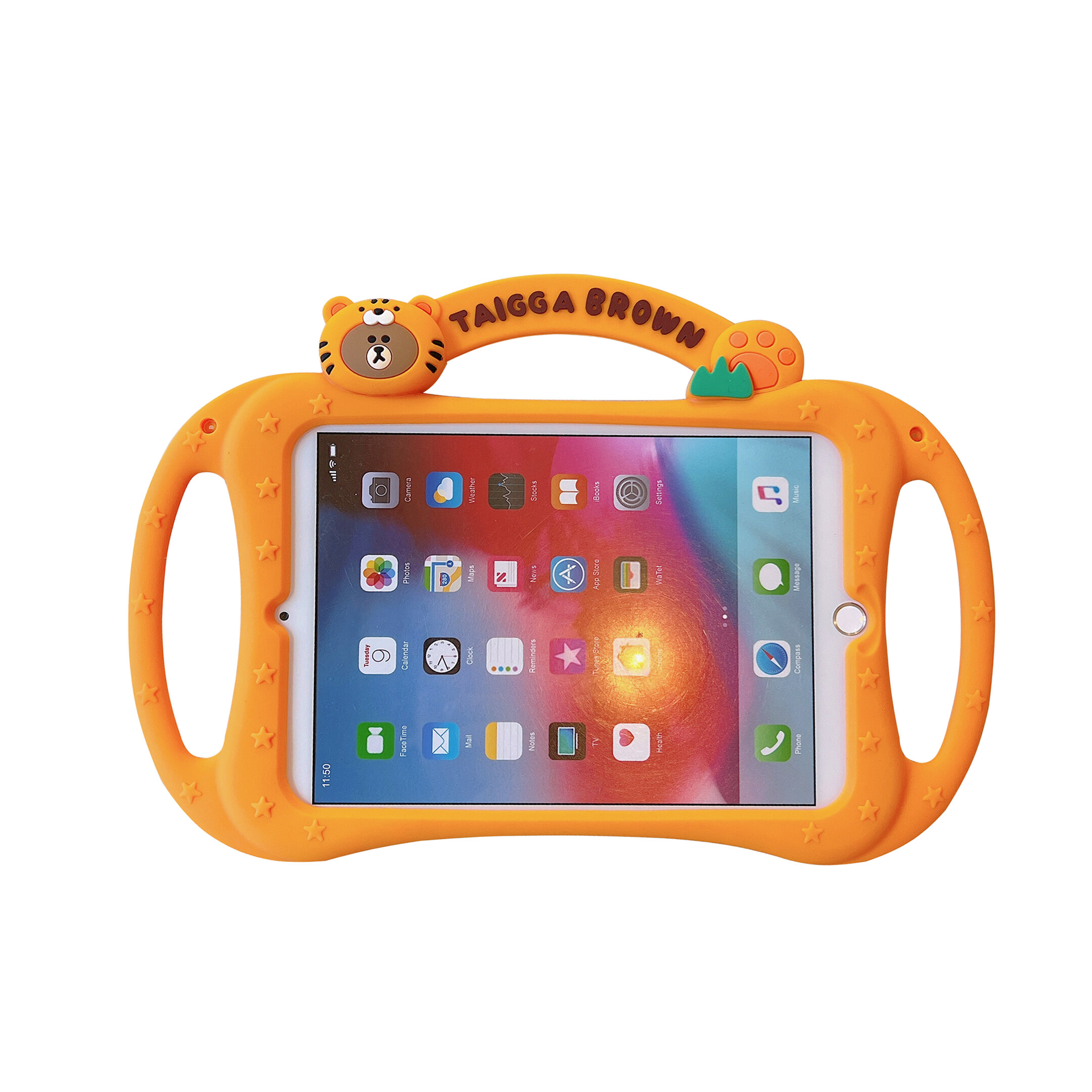 Royea casing for ipad mini 1 2 3 4 5 6, ipad air4/air5, ipad 7th/8th/9th gen 10.2, ipad pro 10.5/11 cartoon brown elephant kids shockproof soft silicone case cover with kickstand handle