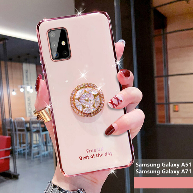 For Samsung Galaxy A51 / Samsung Galaxy A71 / Samsung Galaxy A31 Electroplated Letters Phone Case For Samsung Galaxy A51 / Samsung Galaxy A71 / Samsung Galaxy A51 Phone Case Bling Crystal Holder Cover Soft TPU Back Cover