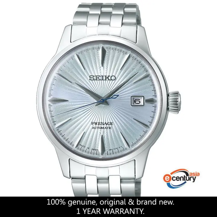seiko men's automatic presage stainless steel bracelet watch 40.5 mm