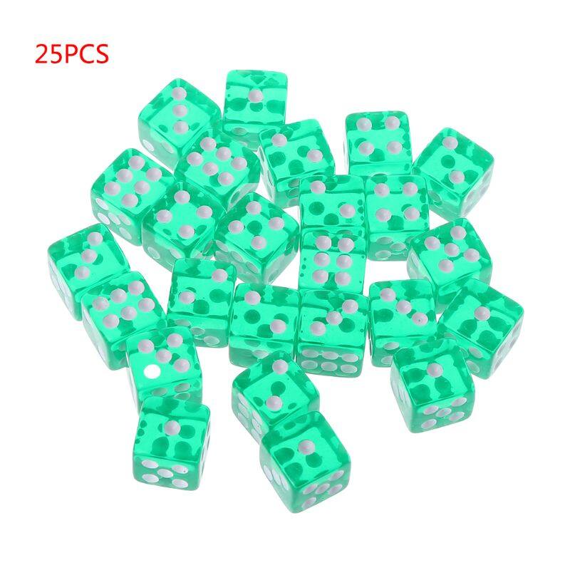 25 Pcs/Set New Party Game Dice 12 Square Transparent Dices Colorful Club Play Gifts For Dungeon D & D Desktop Table Games