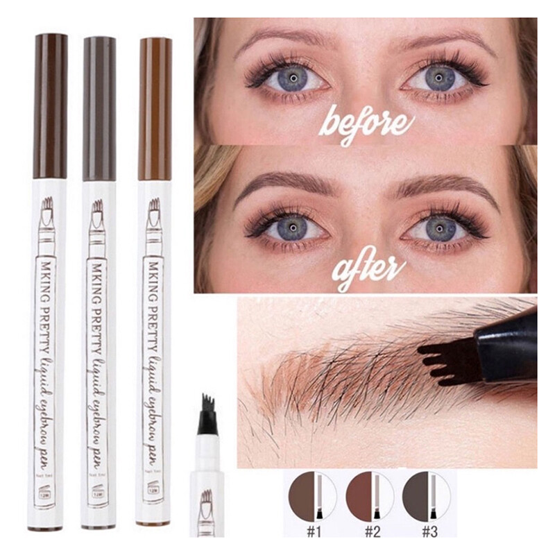 Bốn Bút chì kẻ lông mày không thấm nước rất tốt lông mày dạng lỏng Bút chì kẻ lông mày