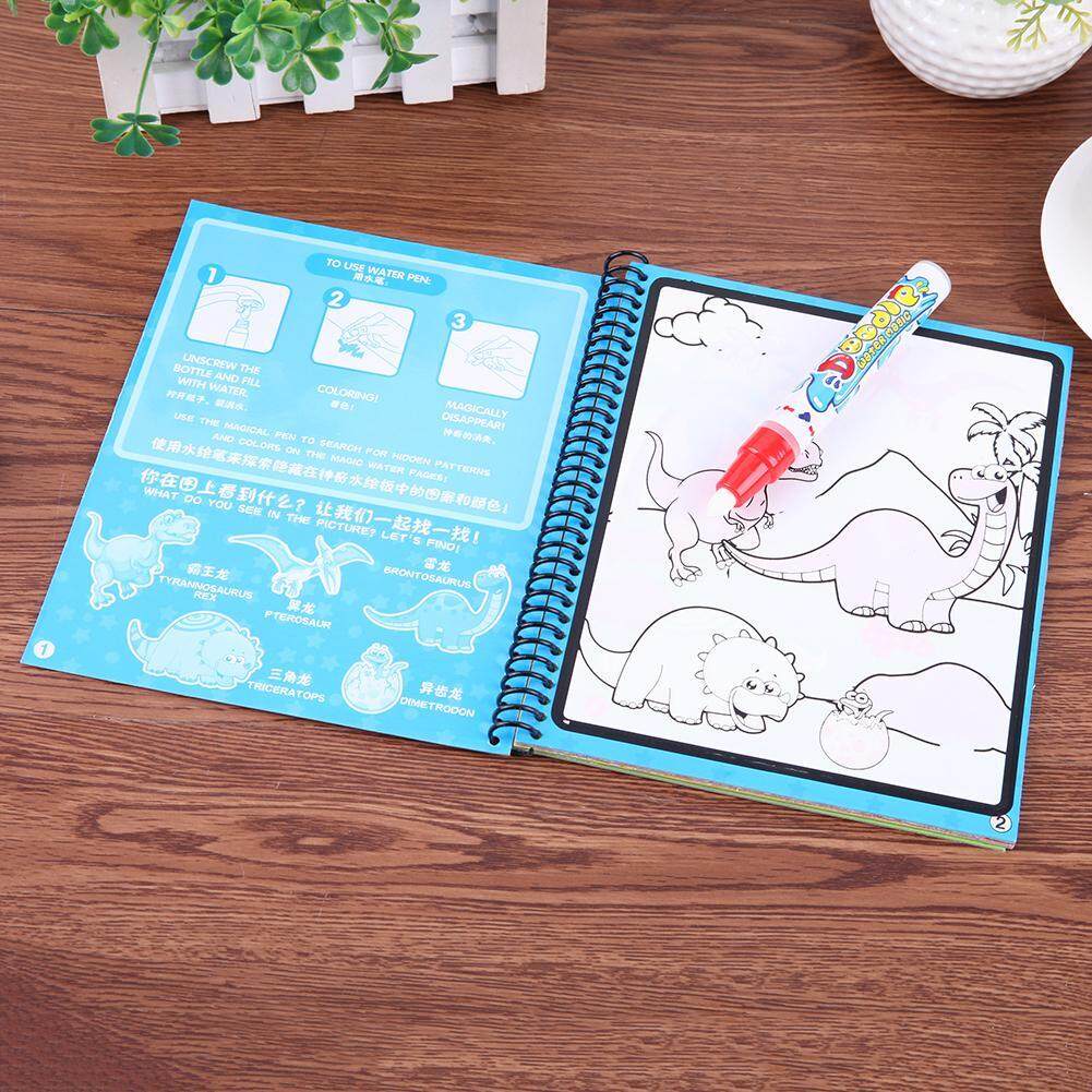 Reuse Water Paint Coloring Book with Magic Doodle Pen Kids Educational