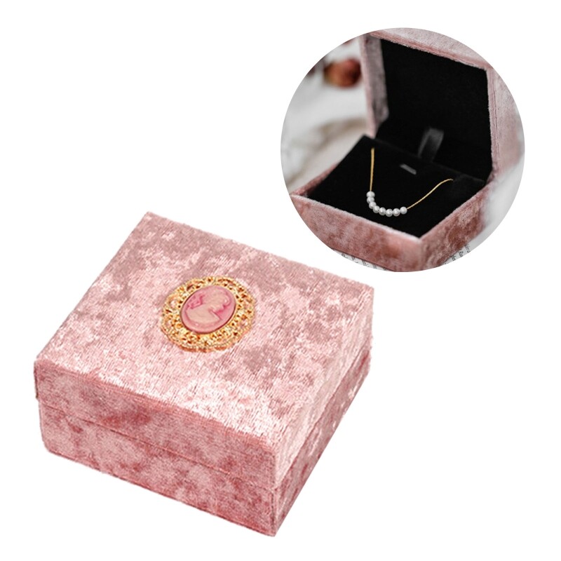 Velvet Ring Gift Box Jewelry Organizer Box Necklace Storage Case Bracelet Gift Box 2x2'' for Proposal Engagement Wedding