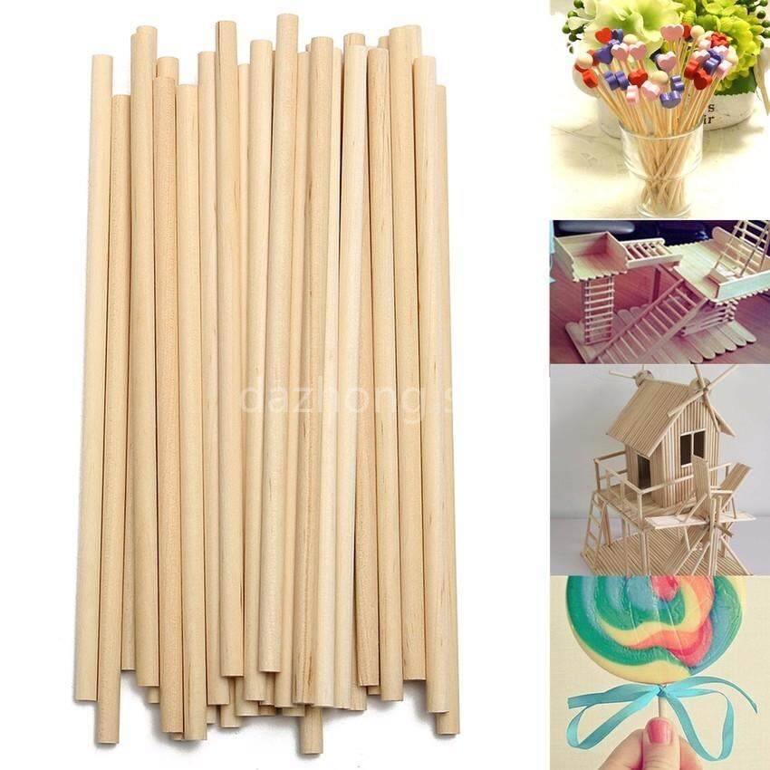 DZS 50Pcs150mmRound Gỗ Lollipop Que Mềm Kẹo Que Gậy Bánh Dowels Cho Diyfood Hàng Thủ Công