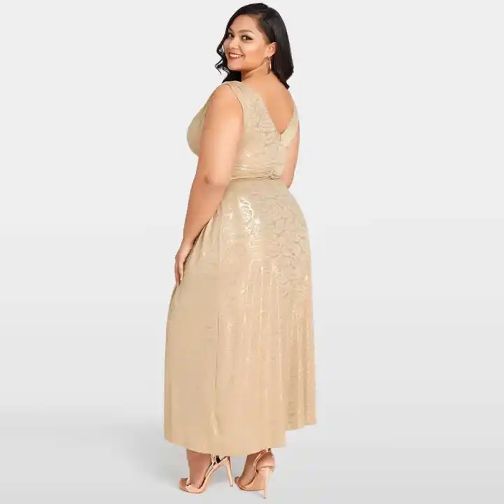 gold maxi dress plus size