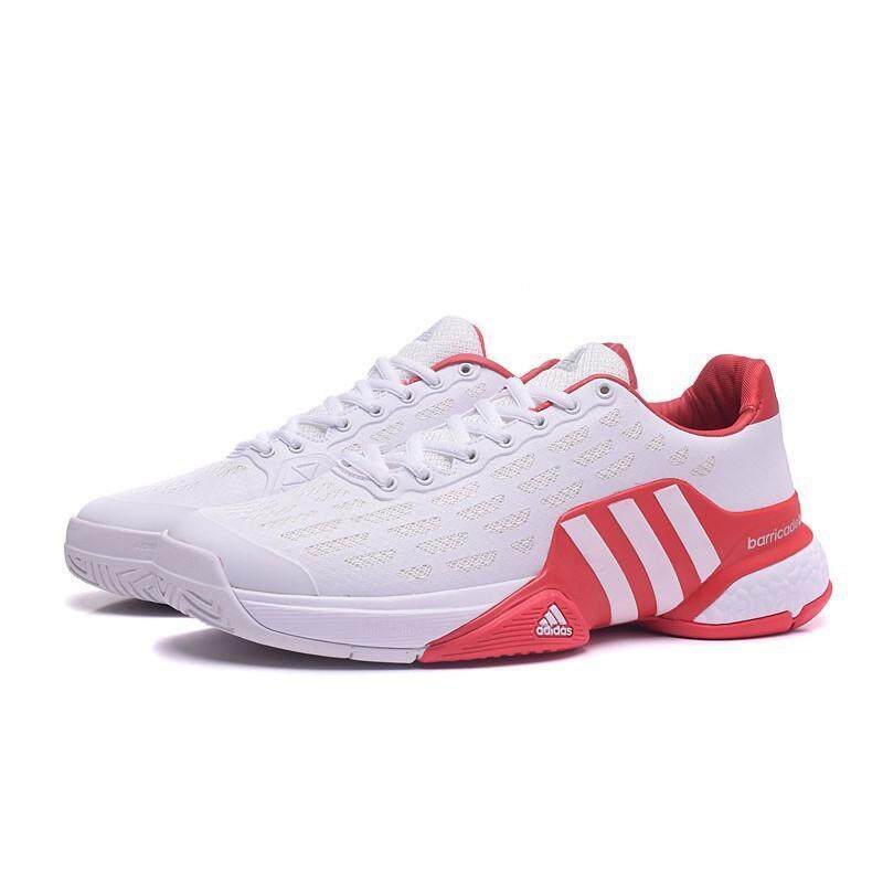 Stok Tersedia Adidas Barricade Pria Tenis Olahraga Sneakers Putih 40-45