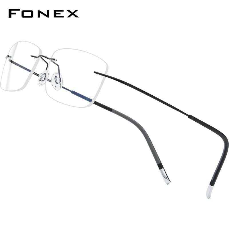 FONEX Rimless Titanium Glasses Men New Frameless Eyeglasses Frame Women Ultralight Japaness Style Optical Eyewear 9203