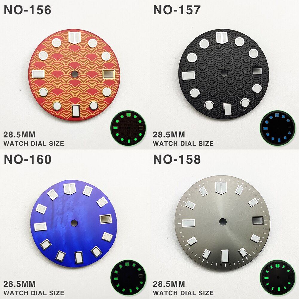 28.5Mm Dial Watch Modification Accessories NH35 Luminous Dial Suitable For NH35 Movement Custom Dial Logo