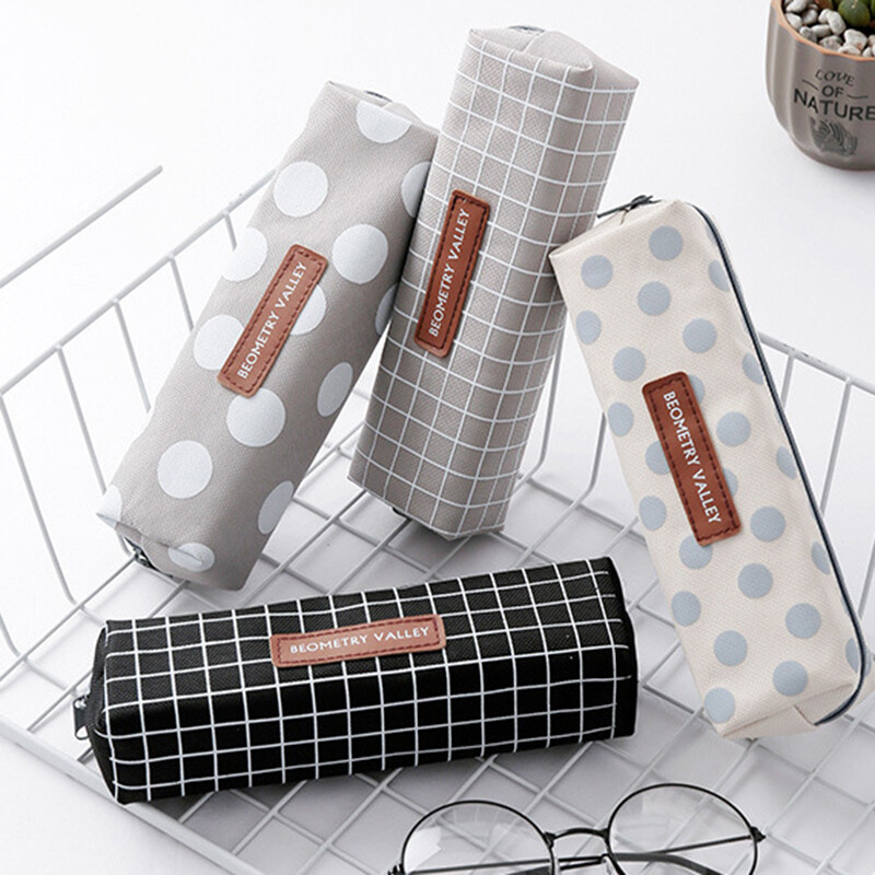 【ZNBY】Cute, Fresh, Canvas Pencil Case, Multifunctional Large-capacity Pencil Case for Elementary and Middle School Students, Stationery Box