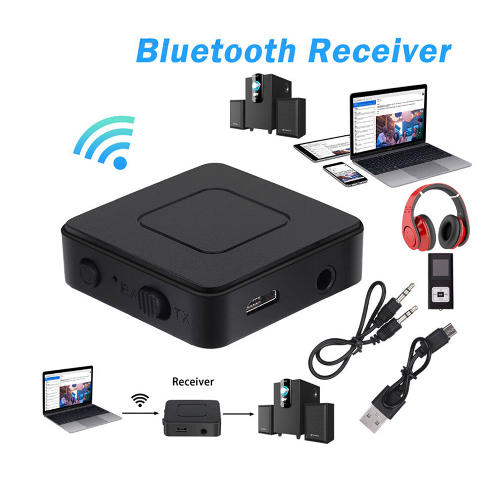 Kebeteme 2 in 1 bluetooth 5.0 audio receiver transmitter music stereo wireless adapter with rca 3.5mm aux jack for car