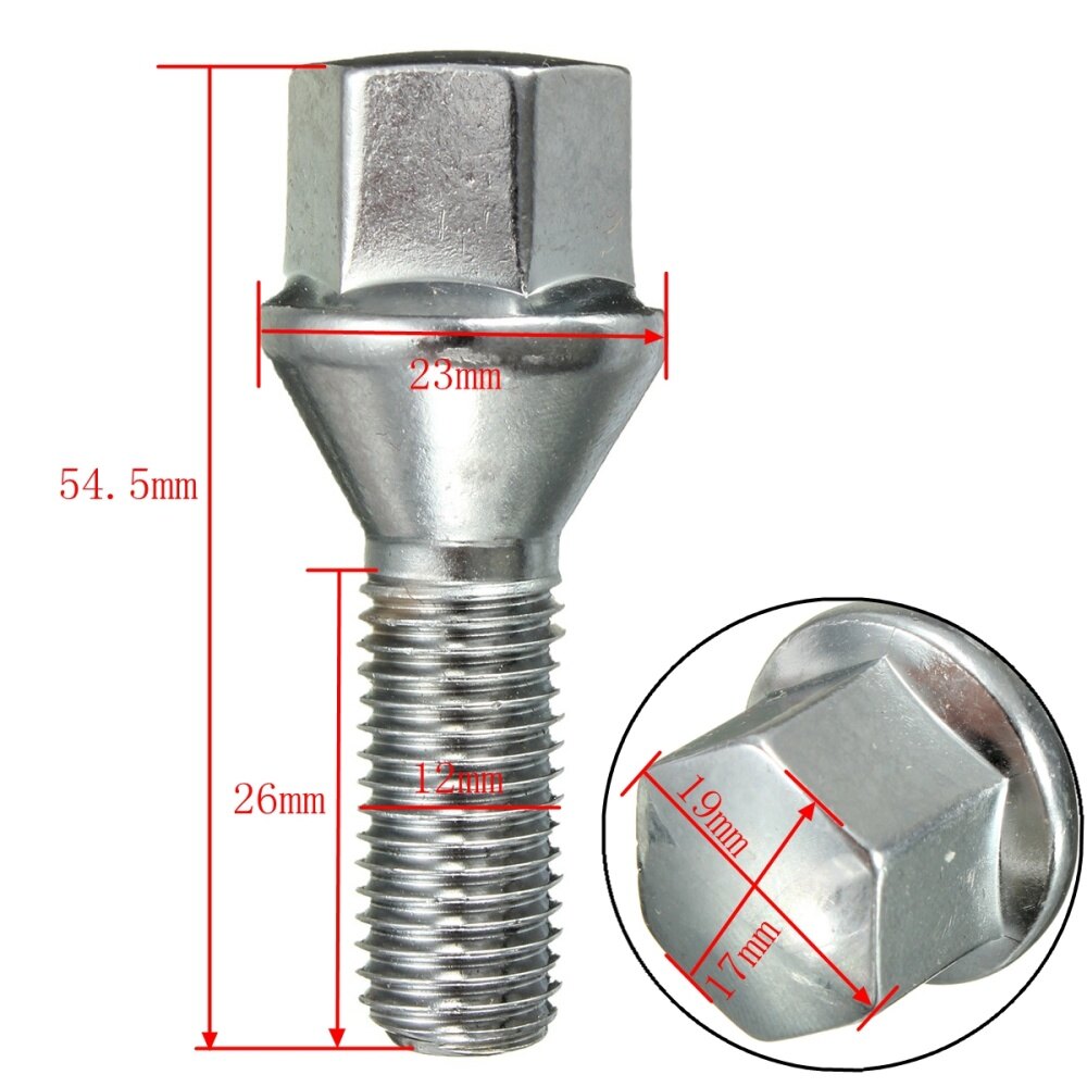 1PCS Wheel Bolts Nuts Alloy M12x1.5mm For BMW 3-series E21 E30 E36 E46 E90 E92 E93
