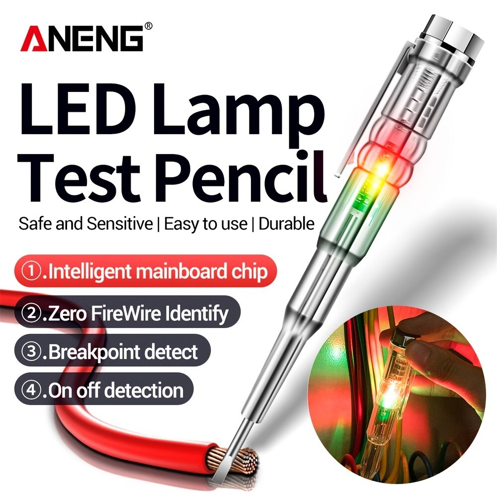 ANENG B13 Electric Tester Pen Voltage Detector Test Pen 24-250V Electric Screwdriver Probe With Indicator Light Sensor Zero Live Wire Digital Tester Others