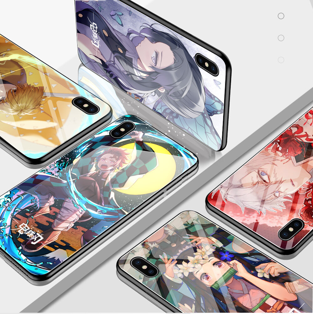 UCUC Phone case casing For Xiaomi Redmi Note7 Note 7 Pro Redmi Note 8 Note 8 Pro Note 8T Note 6 Note 6 Pro Case Shockproof Anime Demon Phone Case Glossy Tempered Glass Casing Cover