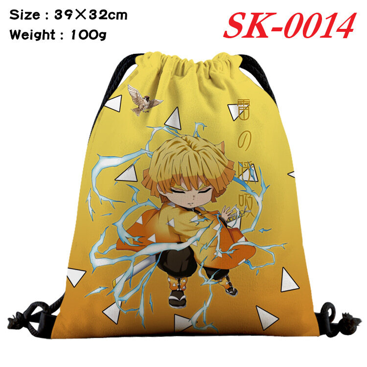 Demon Slayer Men's Women's Drawstring Bags Student Portable Backpack Bag Creative Storage Bag Anime Backpack Casual Bag Pocket Drawstring Bag
