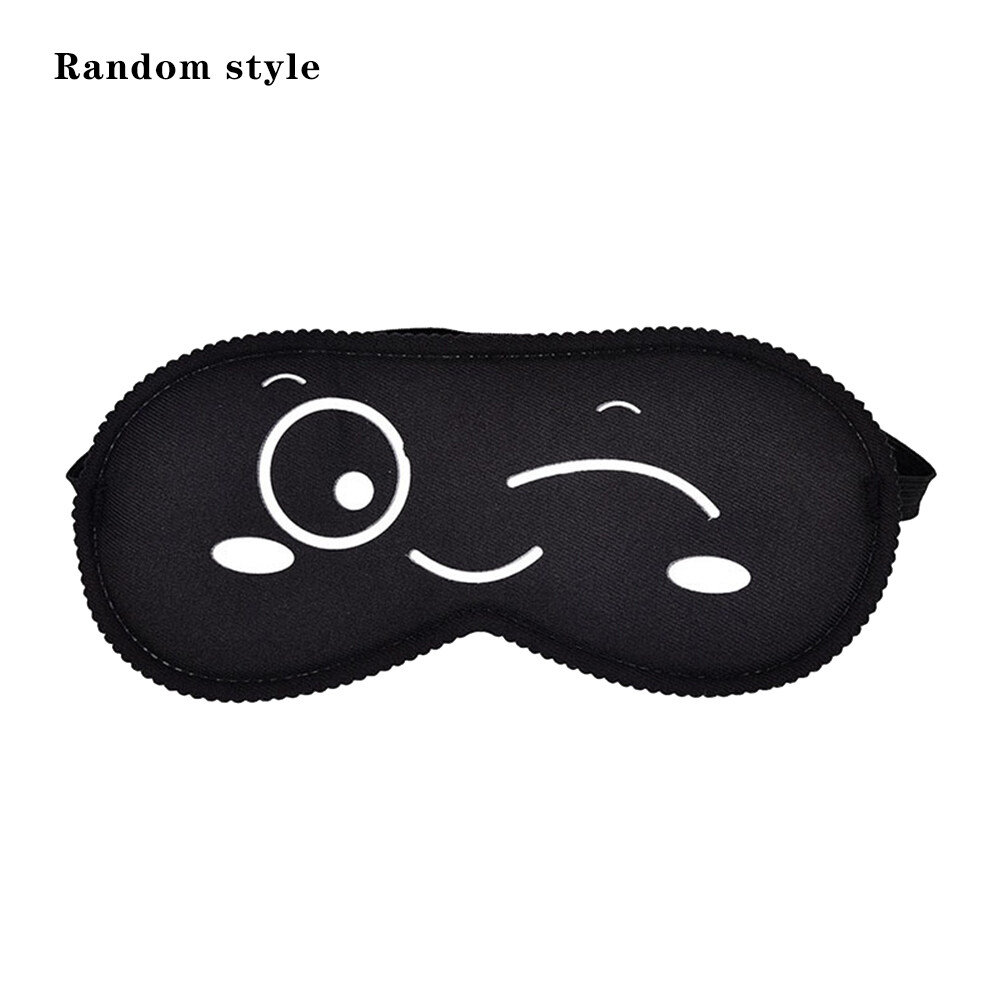 【HOMP】1pc Cartoon Sleep Eye Mask Cute Black Eye Cover Sleeping Mask Eye