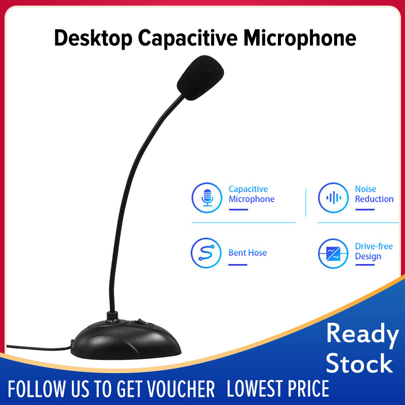 Computer Microphone Desktop Capacitive Microphone Wired Microphone 3.5mm Interface for Lecture Conference Voice Chat