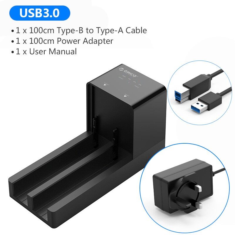 ORICO USB 3.0 to SATA External Hard Drive 5 Bay Docking Station with Duplicator Offline Clone Function for 2.5 or 3.5in HDD, SSD Support 5X 10 TB(6528US3-C)