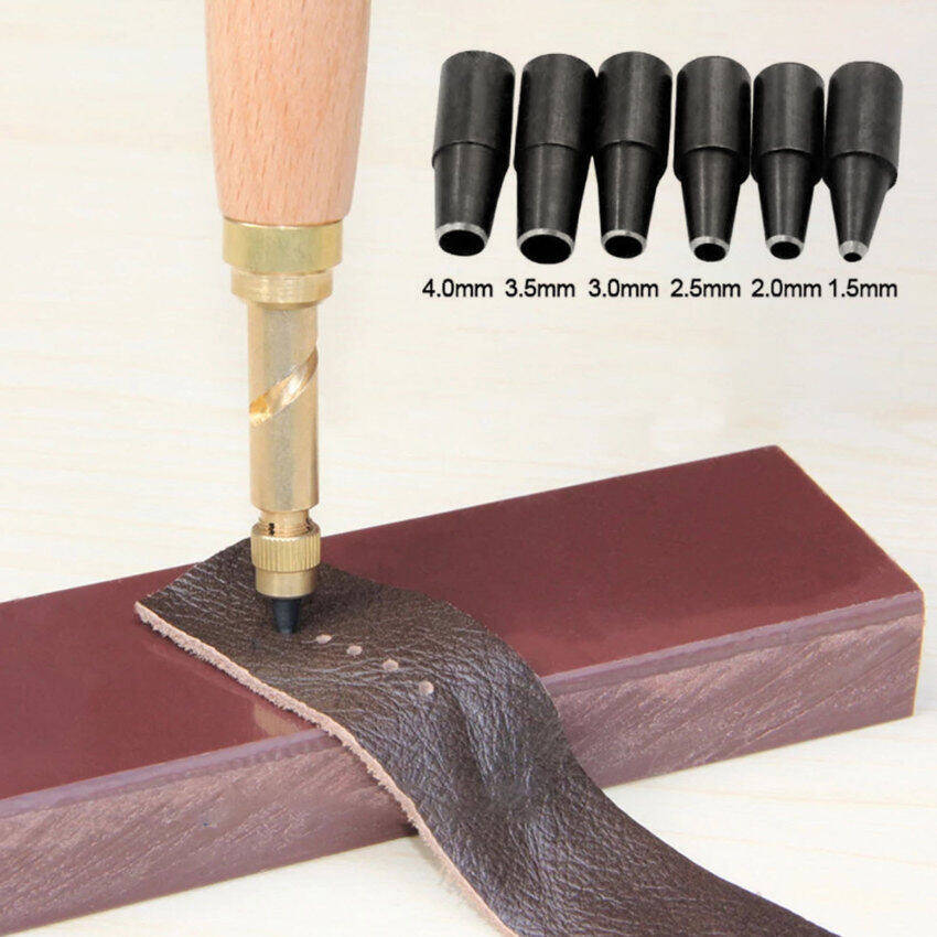 6 Cái/bộ Máy Đục Lỗ Thắt Lưng Tự Động 1.5-4Mm Máy Đục Lỗ Xoay Câm Dài Có Thể Thay Thế, Dụng Cụ Làm Đồ Da Thủ Công