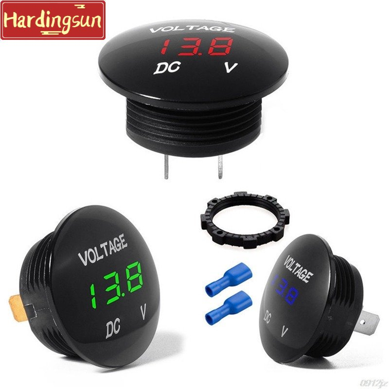 Hardingsun NEW DC 12V-24V Digital Panel Voltmeter Voltage Meter Tester Led Display For Car Auto Motorcycle Boat ATV Truck Refit Interior Accessories