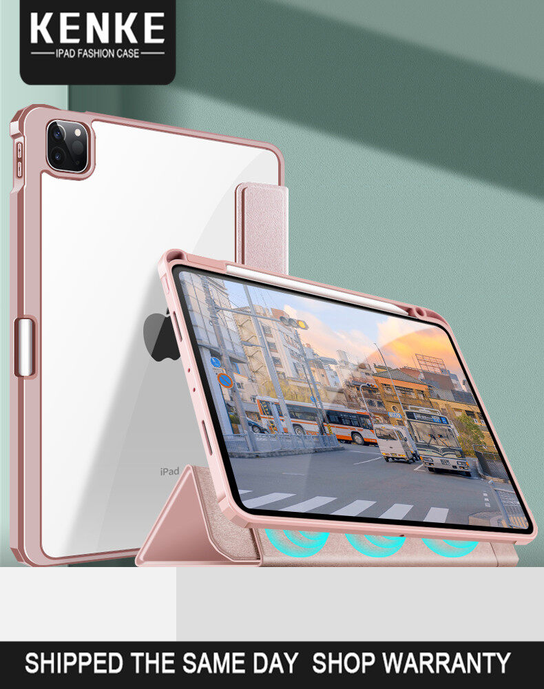 KENKE iPad Case Separate Case Magnetic separation type Cover HD transparent cover for Apple iPad 10.2 iPad 7 th Gen 8 th generation 2020 10.9 Air 4 iPad 10.5 Air 3 Pro 10.5 iPad Pro 11 12.9 2020 2021 2018 Case Cover With pencil slot Acrylic material