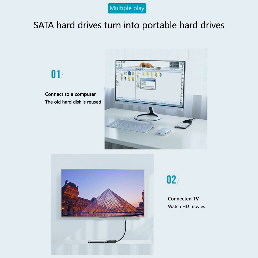Kéo Dài Cáp SATA Sang Loại USB C USB 3.0 Đến 2.5 SATA III Đầu Chuyển Đổi Ổ Cứng Bộ Chuyển Đổi Bên Ngoài Cho SSD/HDD Truyền Dữ Liệu