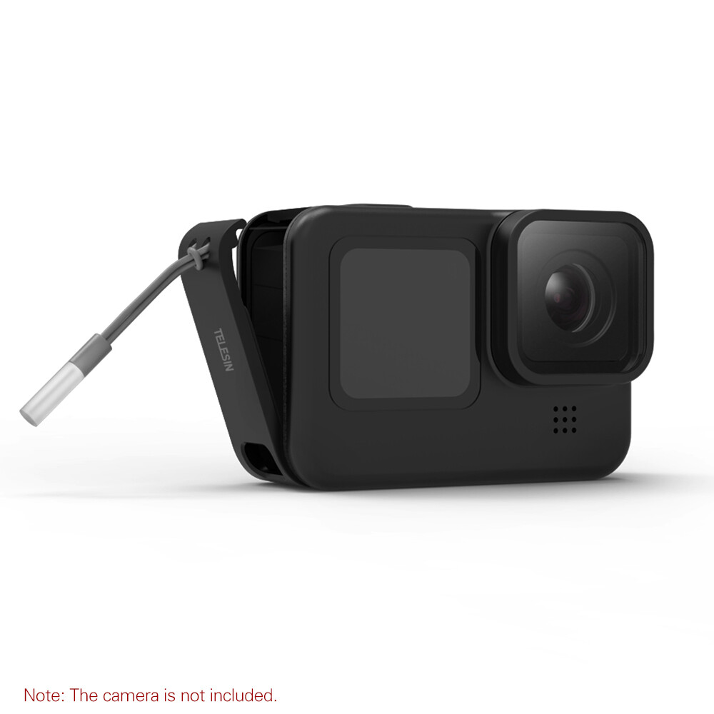 TELESIN Protective Battery Door Side Cover with Reserved Type-C Charging Port and Strap Replacement for GoPro Hero 9