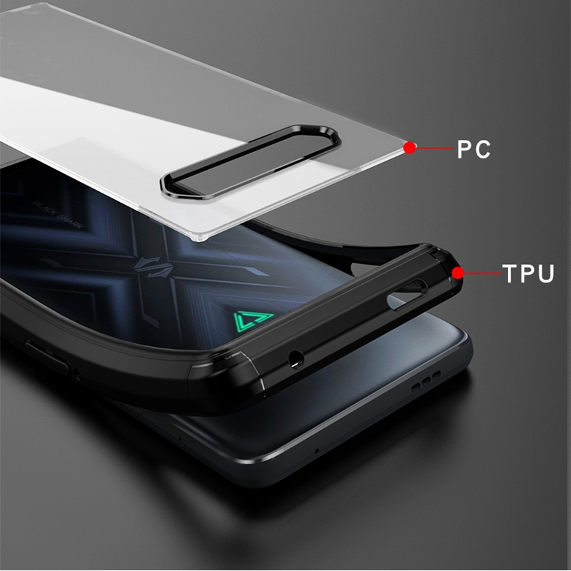 For Asus ROG Phone 5 Clear PC+TPU Shockproof Protective Case(Black)