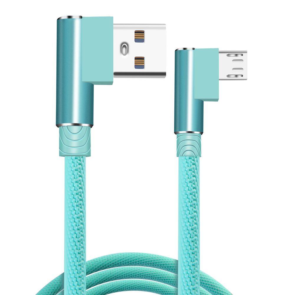 Yelling l shape 1m 2m 3m phone accessories braided wire charger cord 2.4a 90 degree elbow charger cord usb type c cable fast charging cable micro usb cable data cord