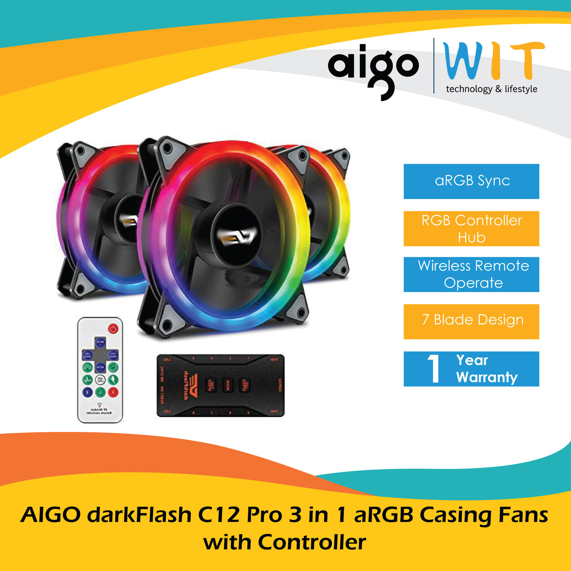 AIGO darkFlash DR12 Pro 3 in 1 aRGB 
