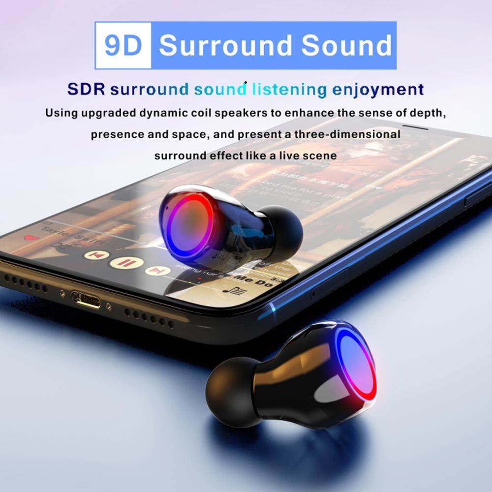 Tai nghe bluetooth không dây M12 chống nước IPX7 có đèn LED chơi Game Chống Ồn Với Bộ tai nghe thể thao dung lượng 3500mAh