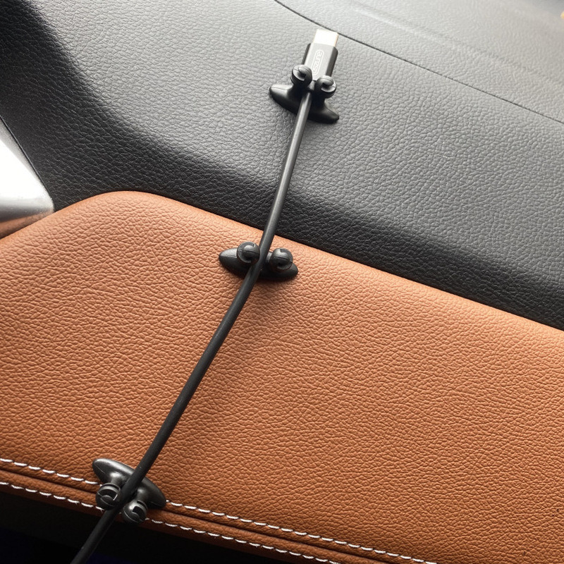 Car Self-adhesive Wire and Cable Holder Multi-function Holder Car Charging Data Cable Buckle Headphone Wire Clip